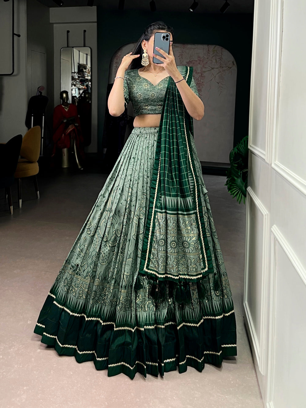 green-color-tasar-silk-kalamkari-print-with-lace-border-chaniya-choli-by-looknbook-art.jpg