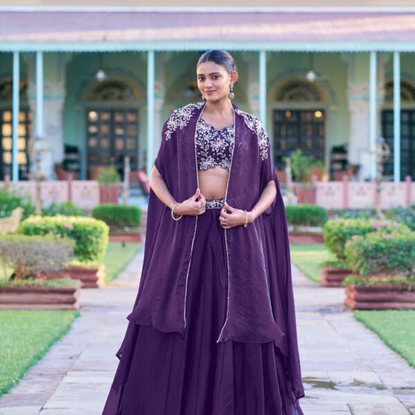 Purple Color Weding Wear Chaniya Choli