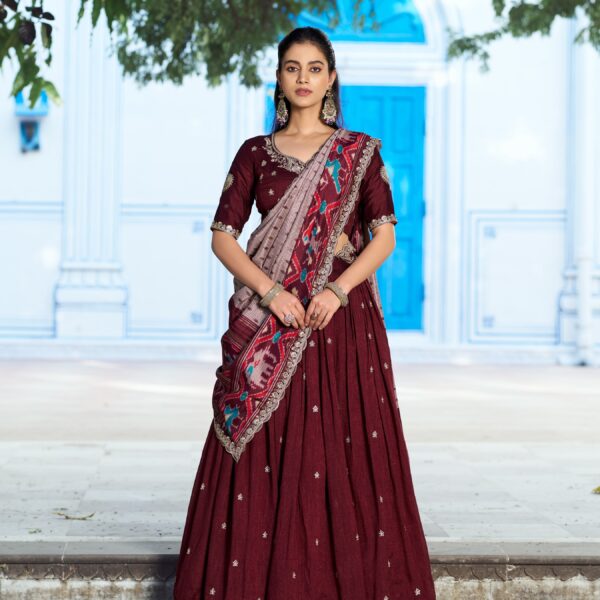 Maroon Color Wedding Wear Lehnga Choli