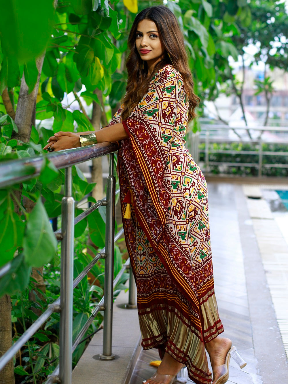 digital-bandhej-printed-pure-gaji-silk-maroon-color-kaftan-dress-in-women-design-by-looknbook-art.jpg