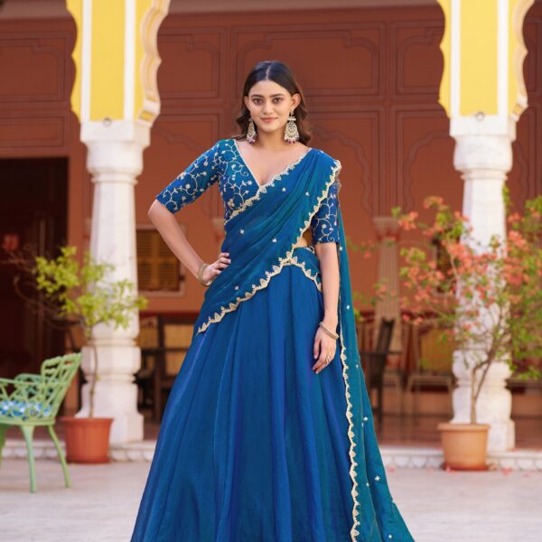 Peacock Color Wedding Wear Lehenga Choli