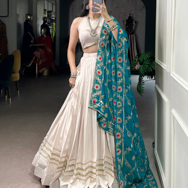 Misty Rose Color Lace Touch Up Rayon Chaniya Choli
