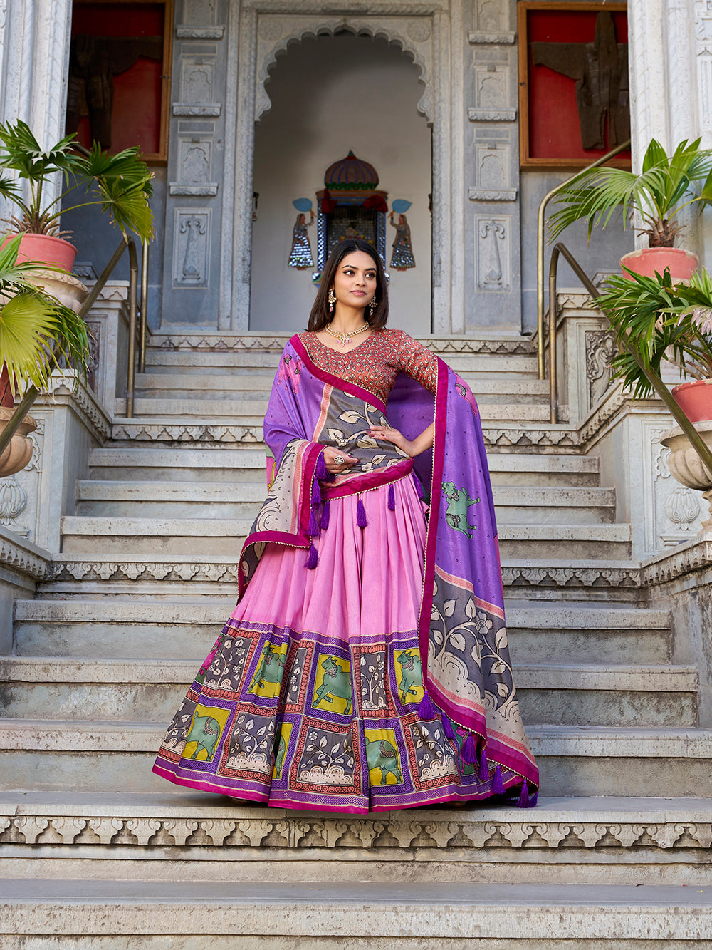 peach-color-kalamkari-printed-with-foil-work-tussar-silk-lehenga-choli-by-looknbook-art.jpg