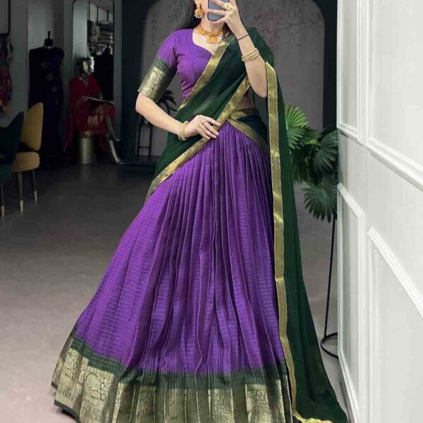 Purple Color South Indian Half Saree