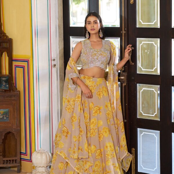 Haldi Wear Georgette Lehenga Choli