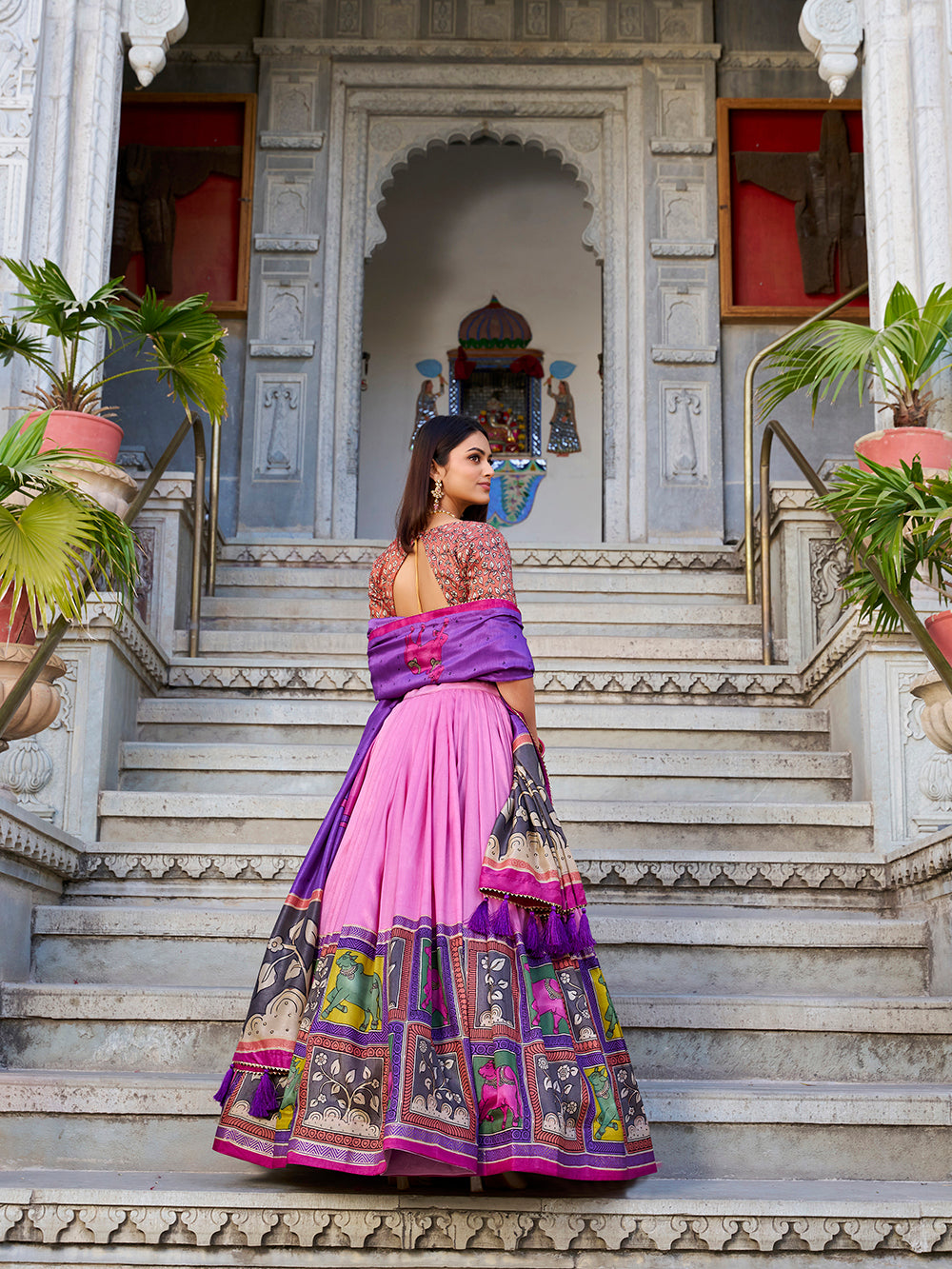 south-collection-peach-color-tussar-silk-kalamkari-printed-lehenga-choli-by-looknbook-art.jpg