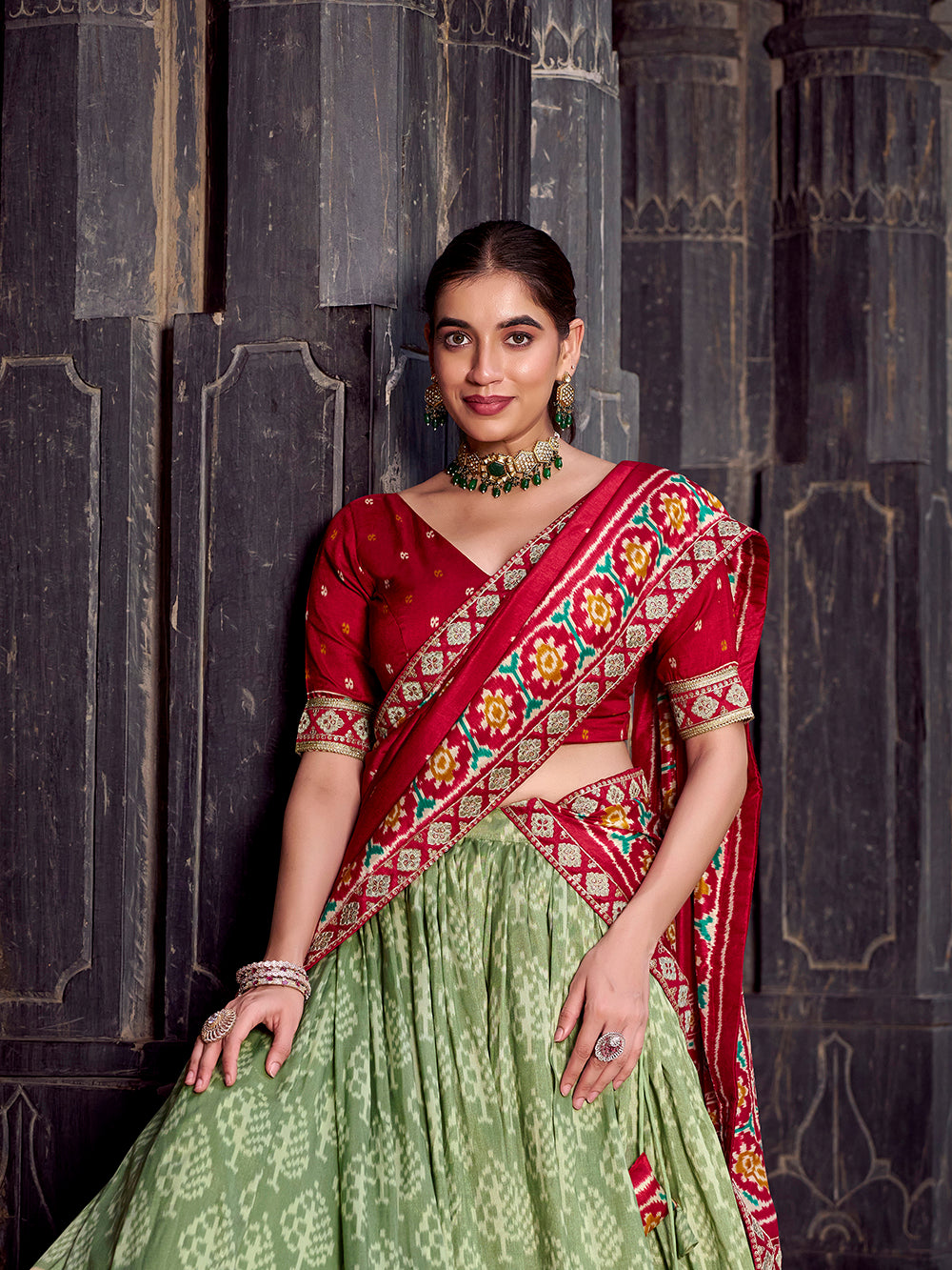 traditional-wear-tussar-silk-with-ikkat-patola-printed-lejhenga-choli-by-looknbook-art.jpg