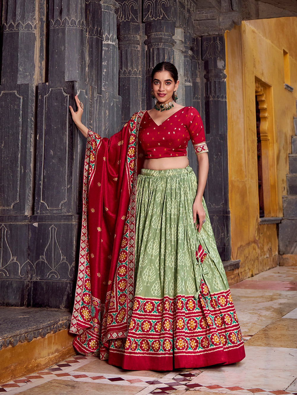wedding-wear-collection-for-women-wear-see-green-color-ikkat-patola-printed-lehenga-choli-by-looknbook-art.jpg